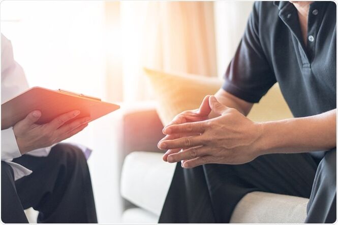 A man with a weakened potency at a doctor's consultation